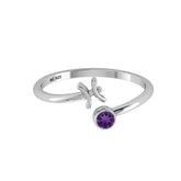 925 Sterling Silver Natural Cut Birthstone Rings Bezel Set Jewelry Pack Of 12